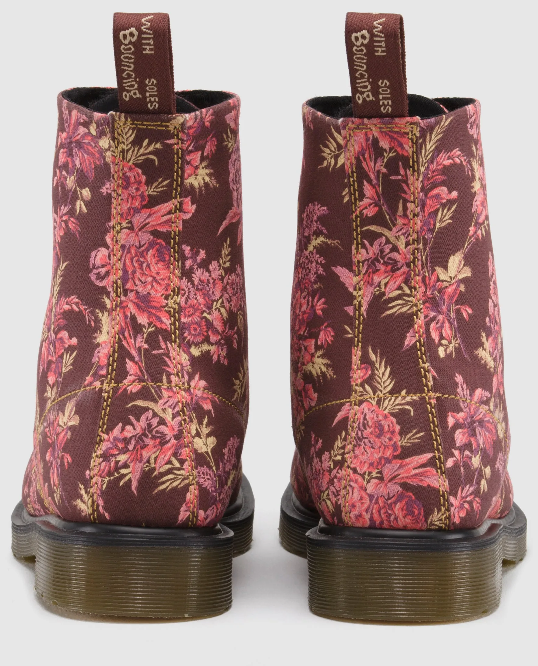 1460 Beckett Cherry Red Jouy Floral Canvas Boot