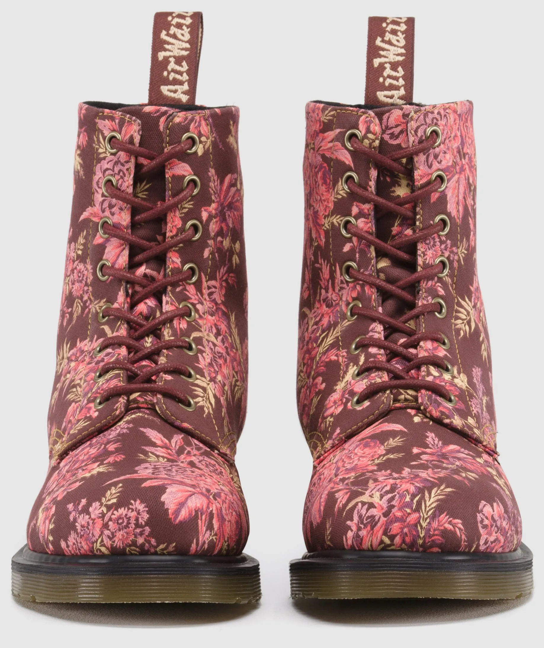 1460 Beckett Cherry Red Jouy Floral Canvas Boot