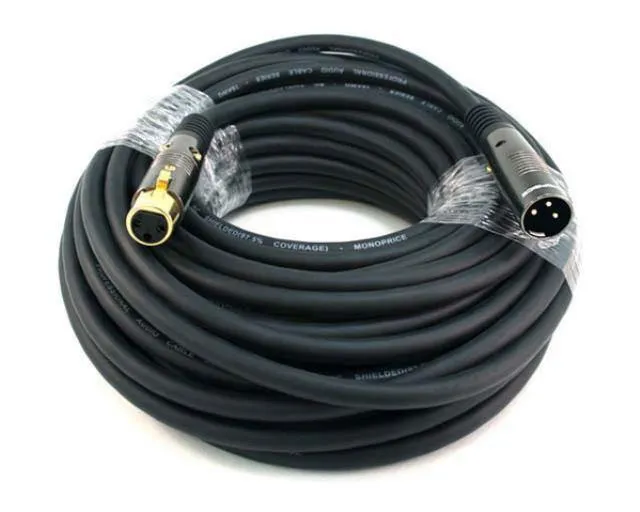 50' XLR Male to XLR Female 16AWG Cable