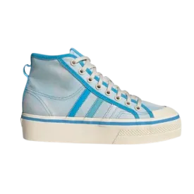 Adidas Women's Nizza Platform Mid Shoes - Almost Blue / Pantone / Wonder White