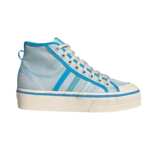 Adidas Women's Nizza Platform Mid Shoes - Almost Blue / Pantone / Wonder White