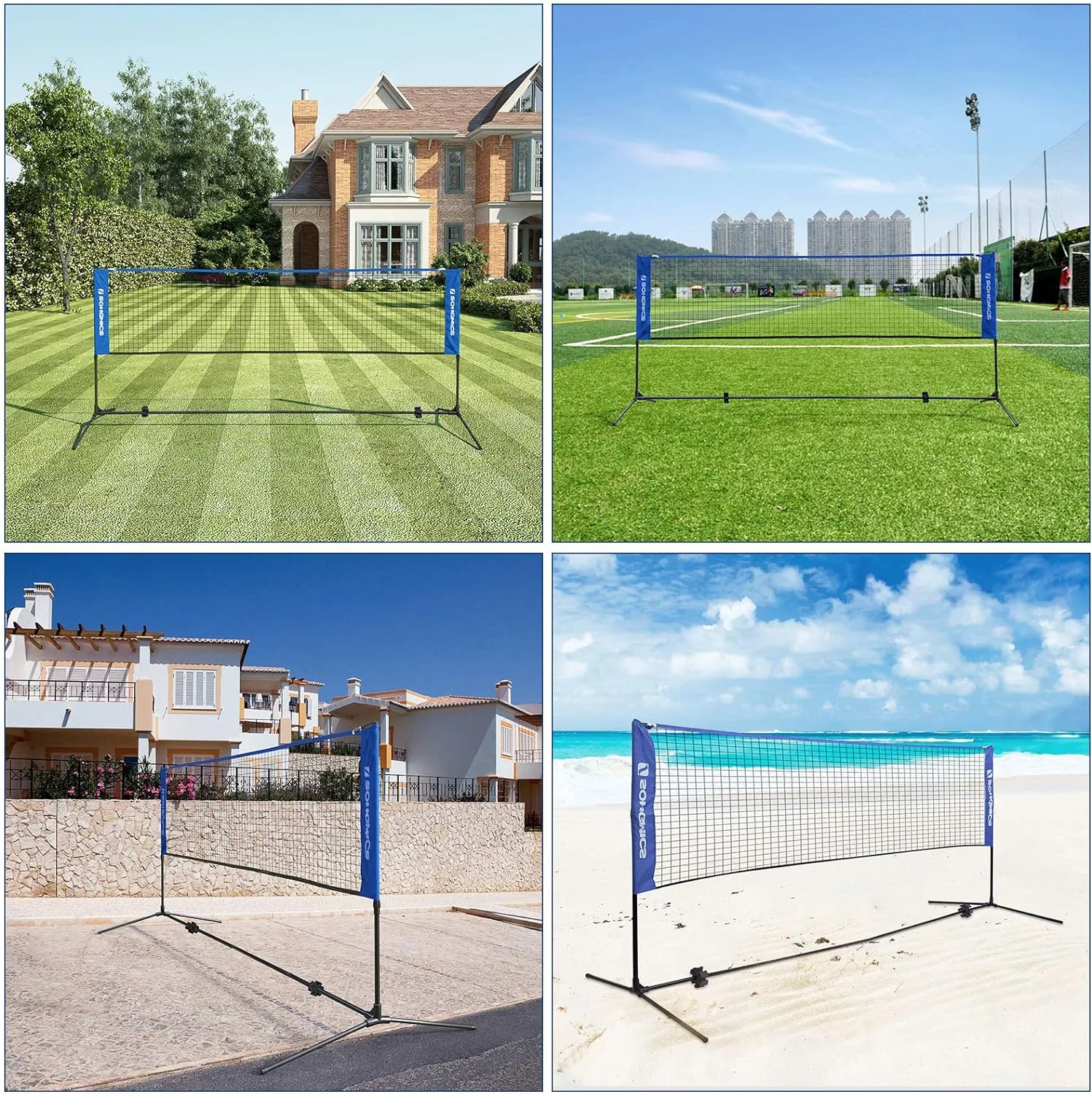 Adjustable Tennis Badminton Volleyball Net, Portable | SONGMICS