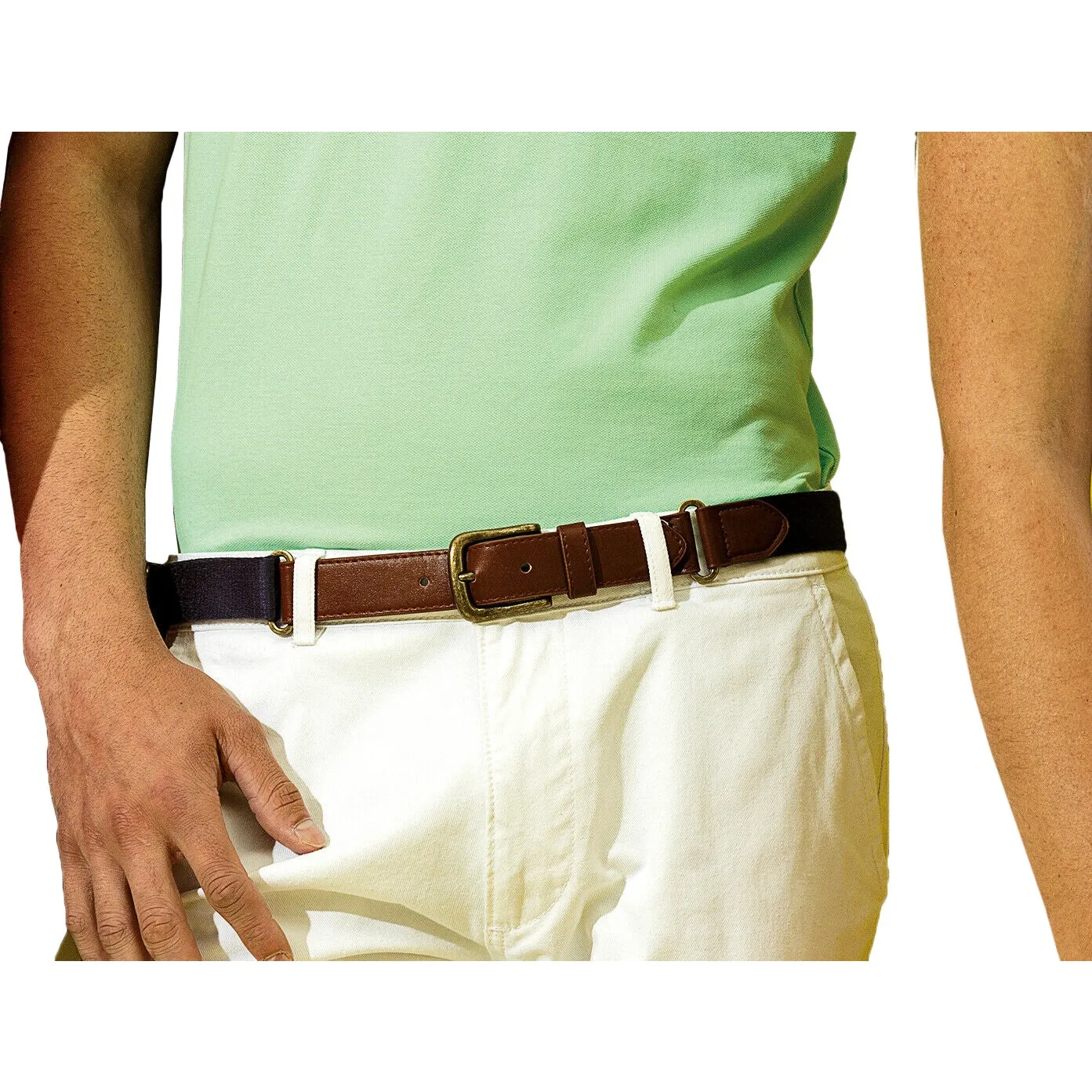 Asquith & Fox Mens Faux Leather And Canvas Belt