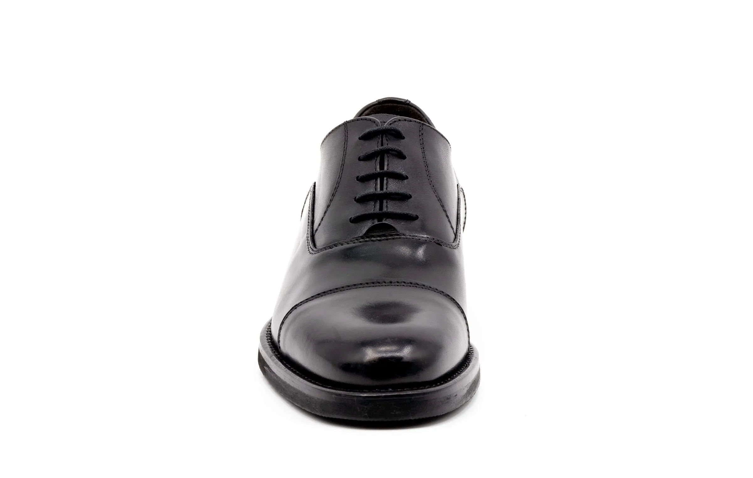 Campania Italian Calf Leather Cap Toe - Black