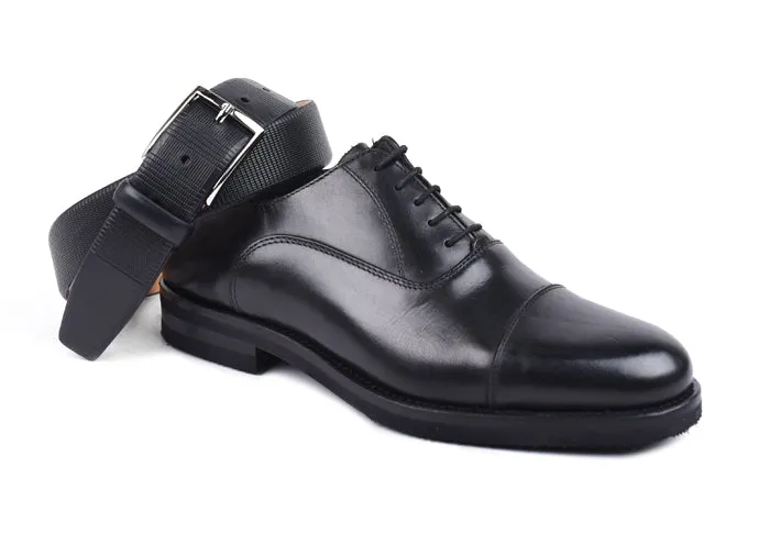 Campania Italian Calf Leather Cap Toe - Black