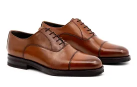 Campania Italian Calf Leather Cap Toe - Whiskey