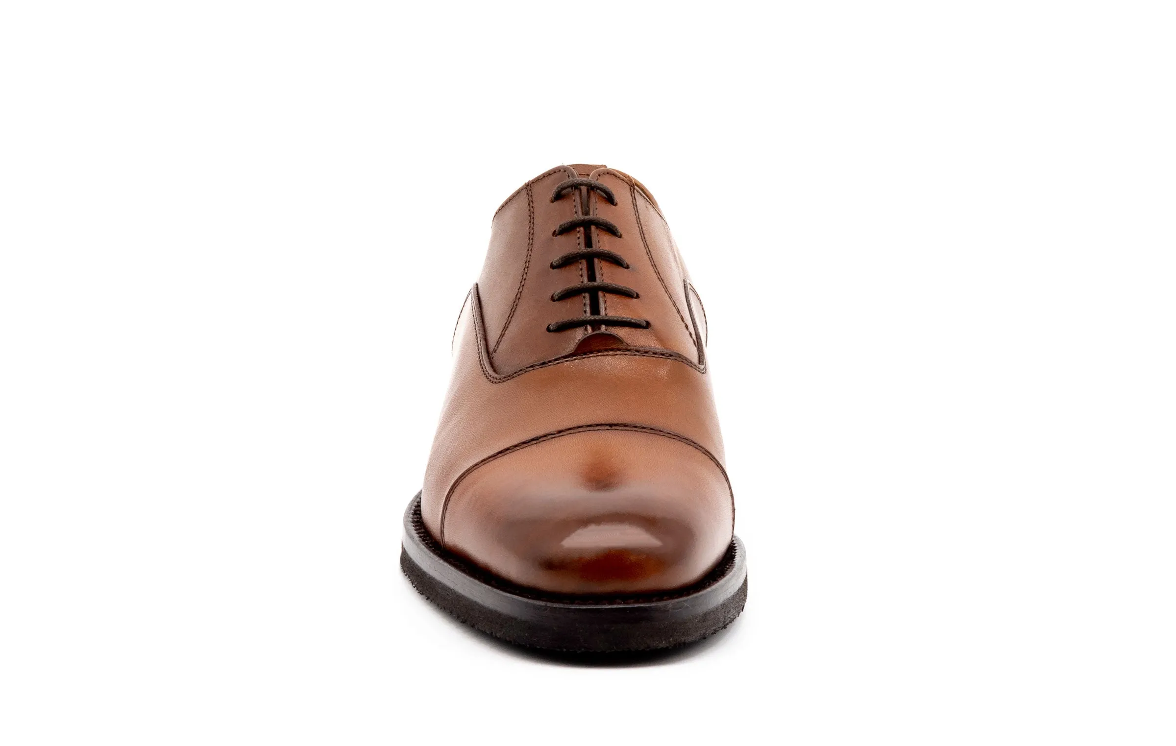 Campania Italian Calf Leather Cap Toe - Whiskey