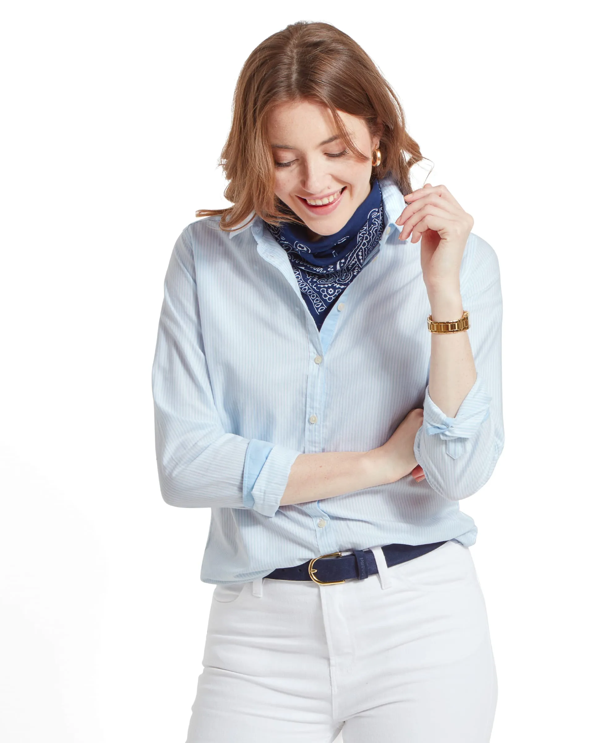 Cley Oxford Shirt - Pale Blue Stripe