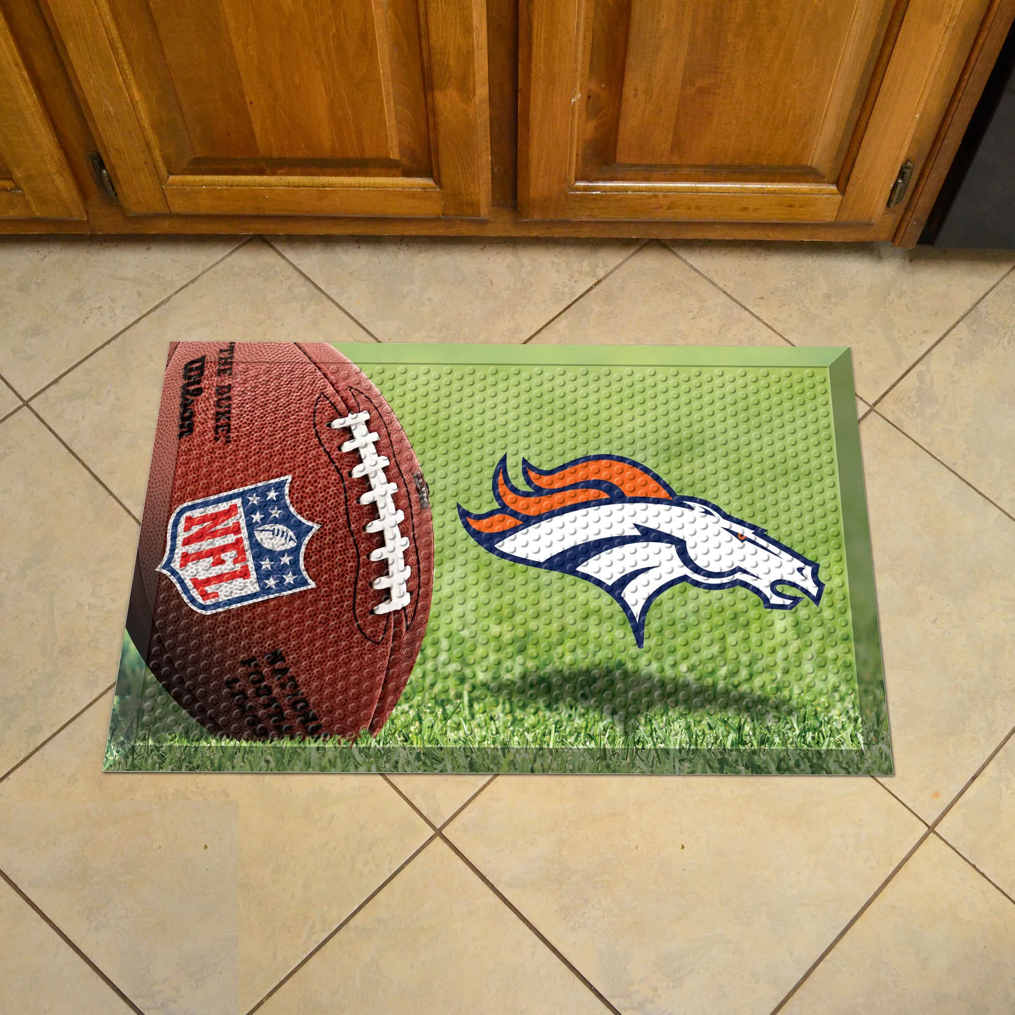 Denver Broncos Rubber Scraper Door Mat