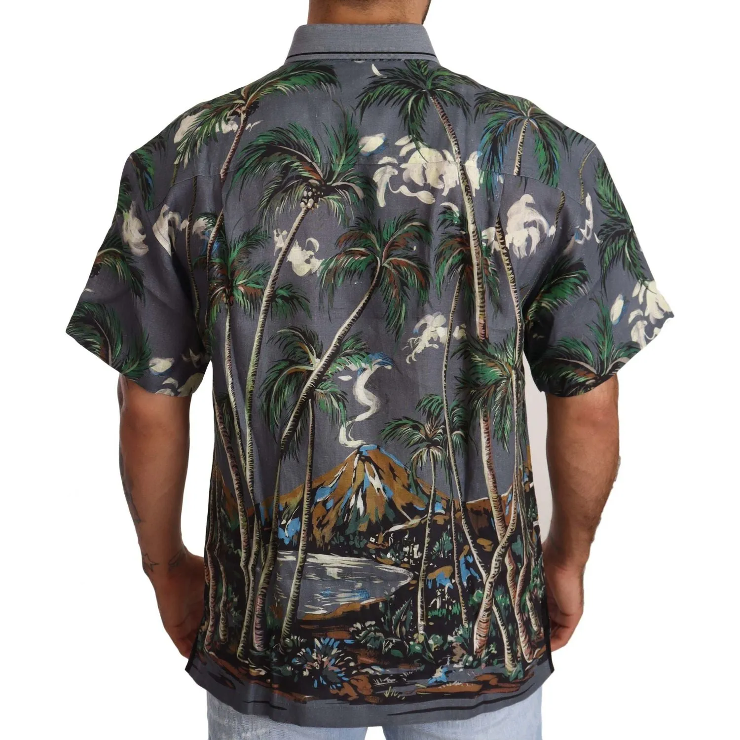 Dolce & Gabbana Tropical Elegance Linen Silk Men's Shirt