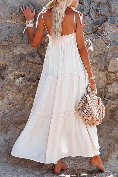 Flowy Tiered Slip Maxi Dress