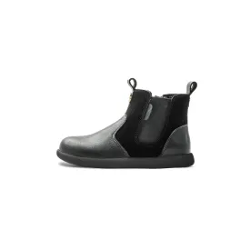 Golden Eye Suede Contrast Kids Black Chelsea Boots