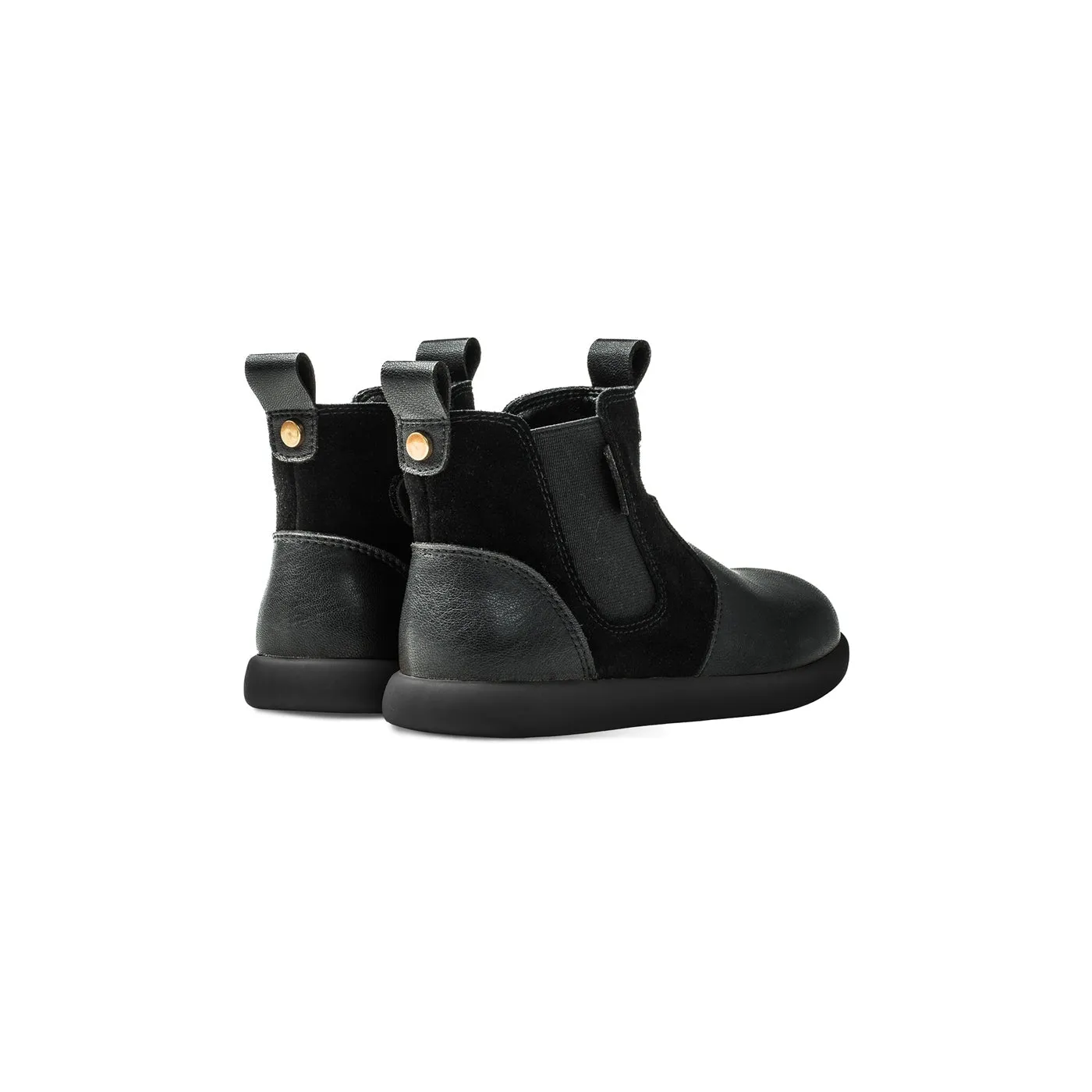 Golden Eye Suede Contrast Kids Black Chelsea Boots