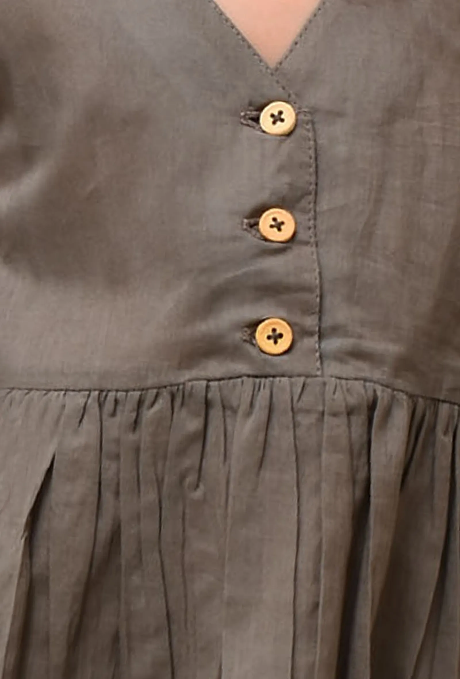 Greyish Brown Mul Mul Dress