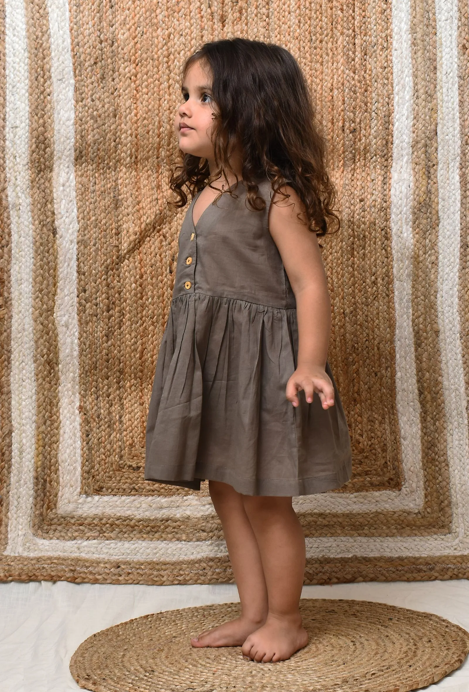 Greyish Brown Mul Mul Dress