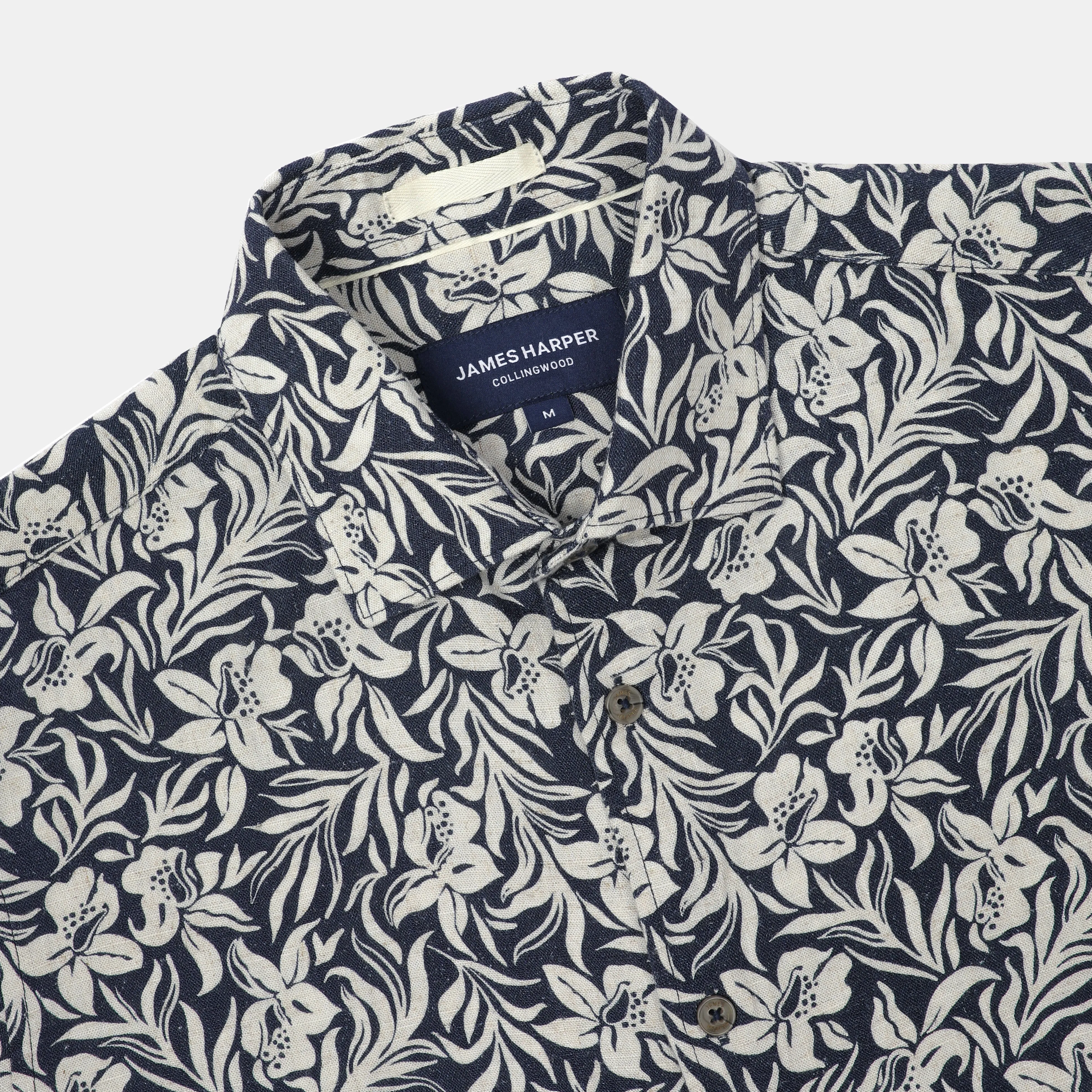 Hibiscus Navy Short Sleeve Shirt