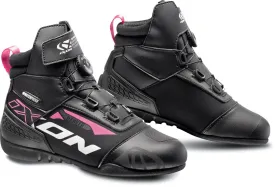 Ixon Ranker WP Women's Motorcycle Shoes, Black/White/Fuchsia