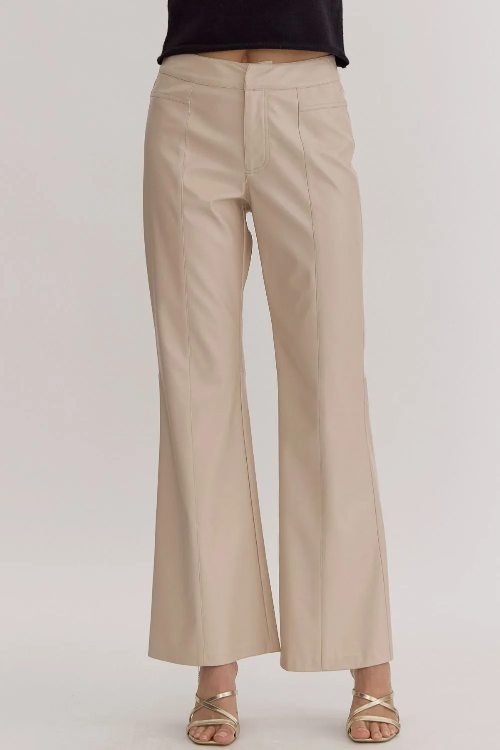 Kendra Leather Flare Pants