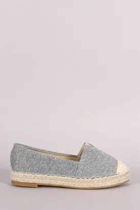 Marled Knit Braided Espadrille Slip On Loafer Flat