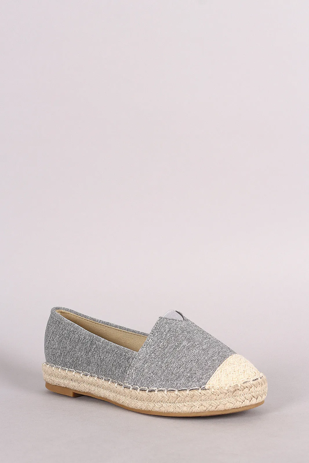 Marled Knit Braided Espadrille Slip On Loafer Flat