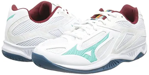 Mizuno Lightning Star Z6 Jr Volleyball-Schuh, Wht Turquoise Mblue, 37.5 EU