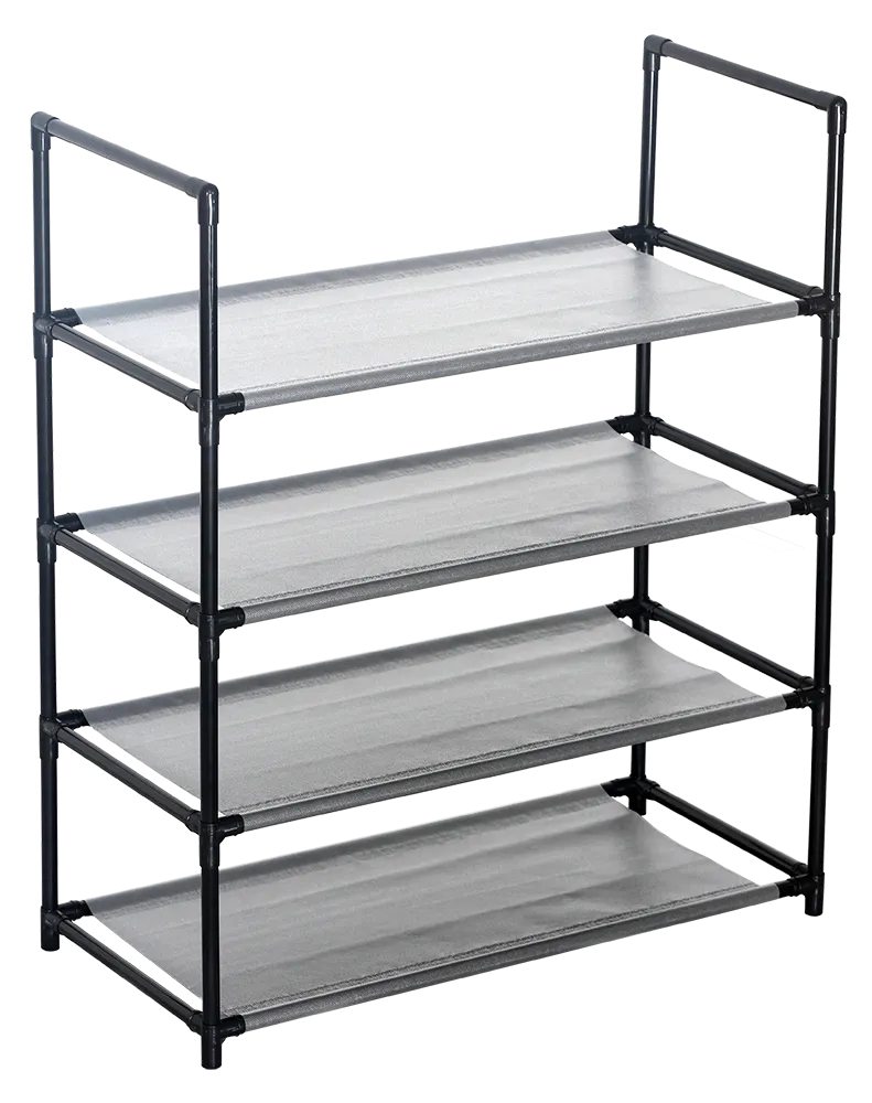 NEST DESIGN LAB Premium 4 Layer Shoe Rack Black Tarp