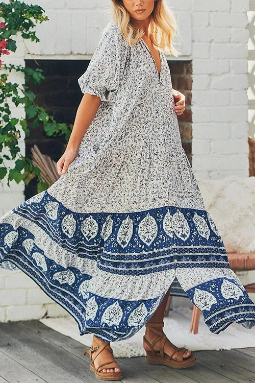 Paisley Print Maxi Dress