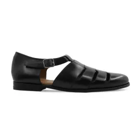 Palladis - Men's Black Calf Leather Sandal