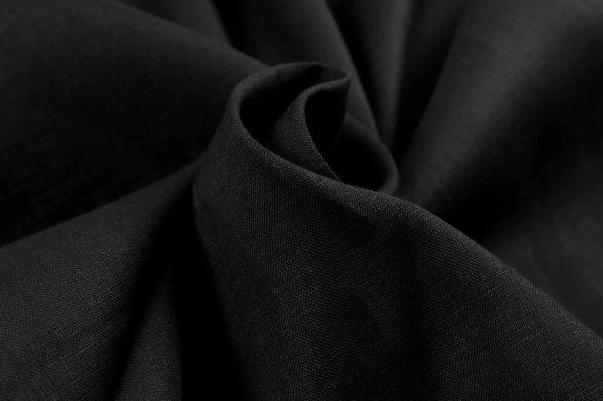 Premium Light-Weight Linen - Piece Dyed - Black (1mt Remnant)