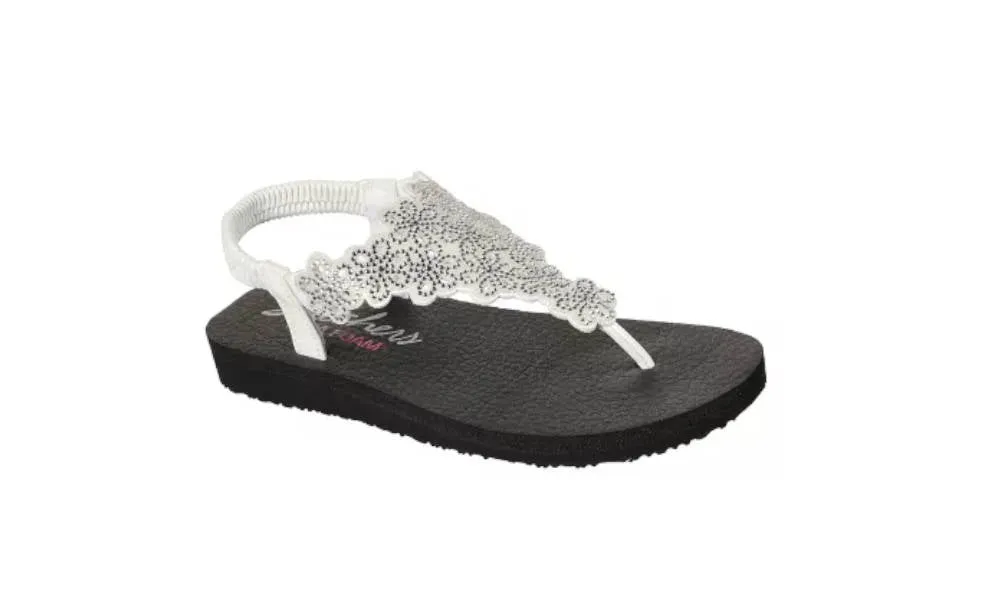 Skechers Womens Meditation Floral Lover White Silver