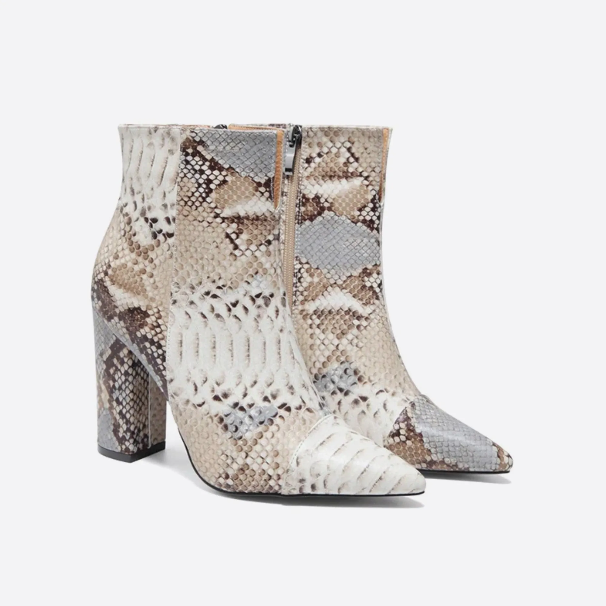 Sohiwoo Women Women Snake Print Boots