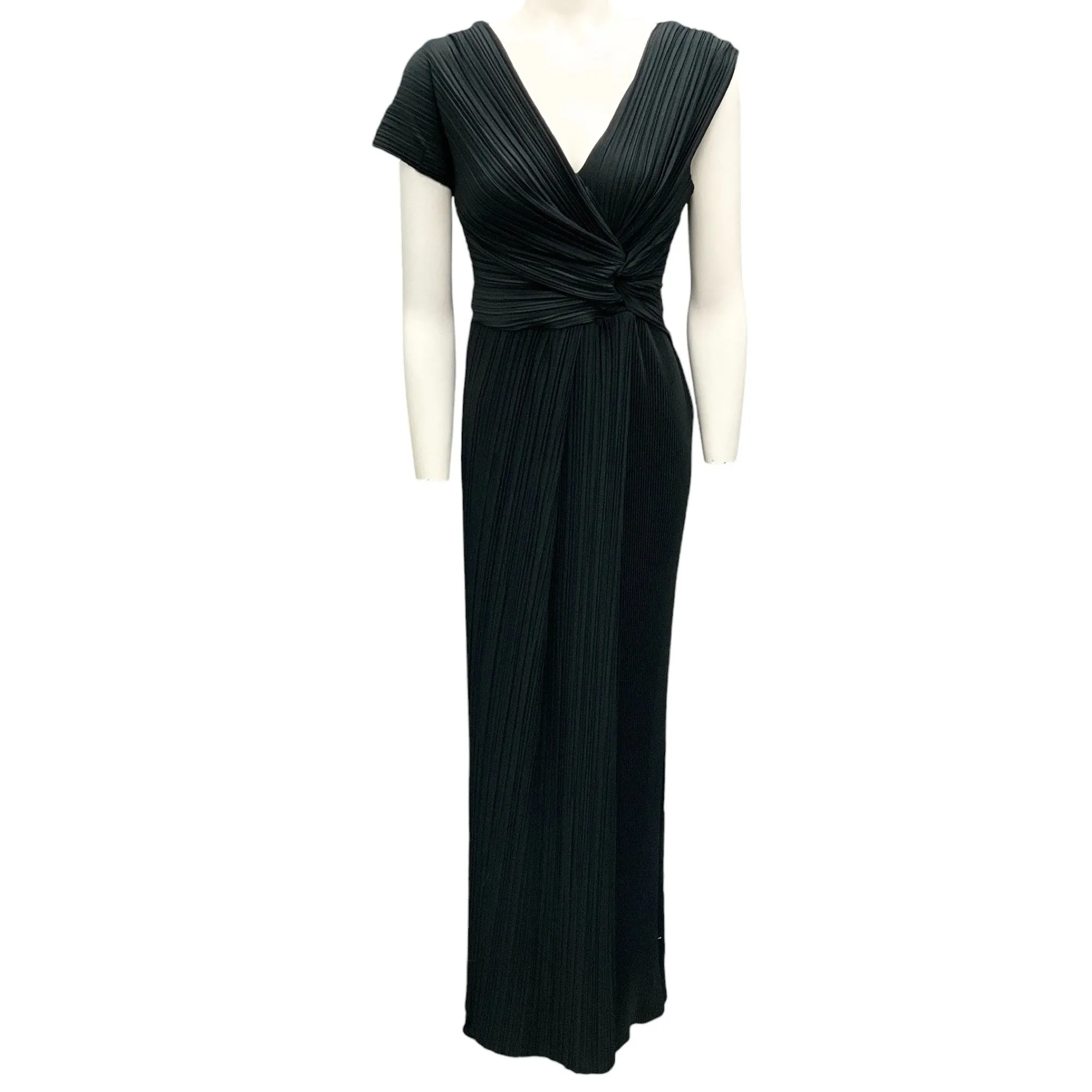 The Row Black Allure Plisse Pleated Maxi Dress