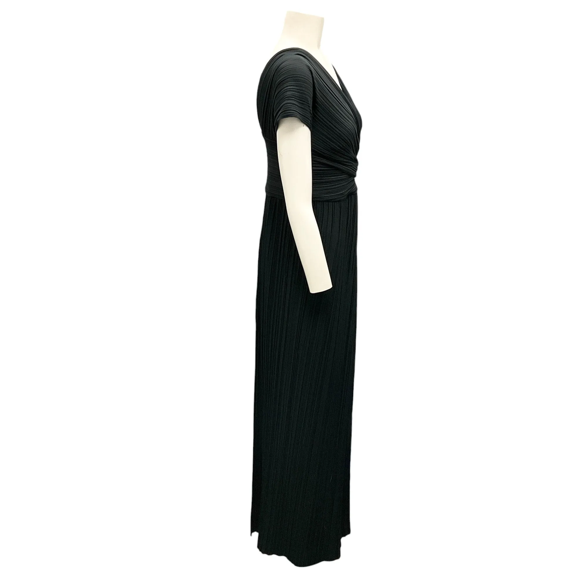 The Row Black Allure Plisse Pleated Maxi Dress