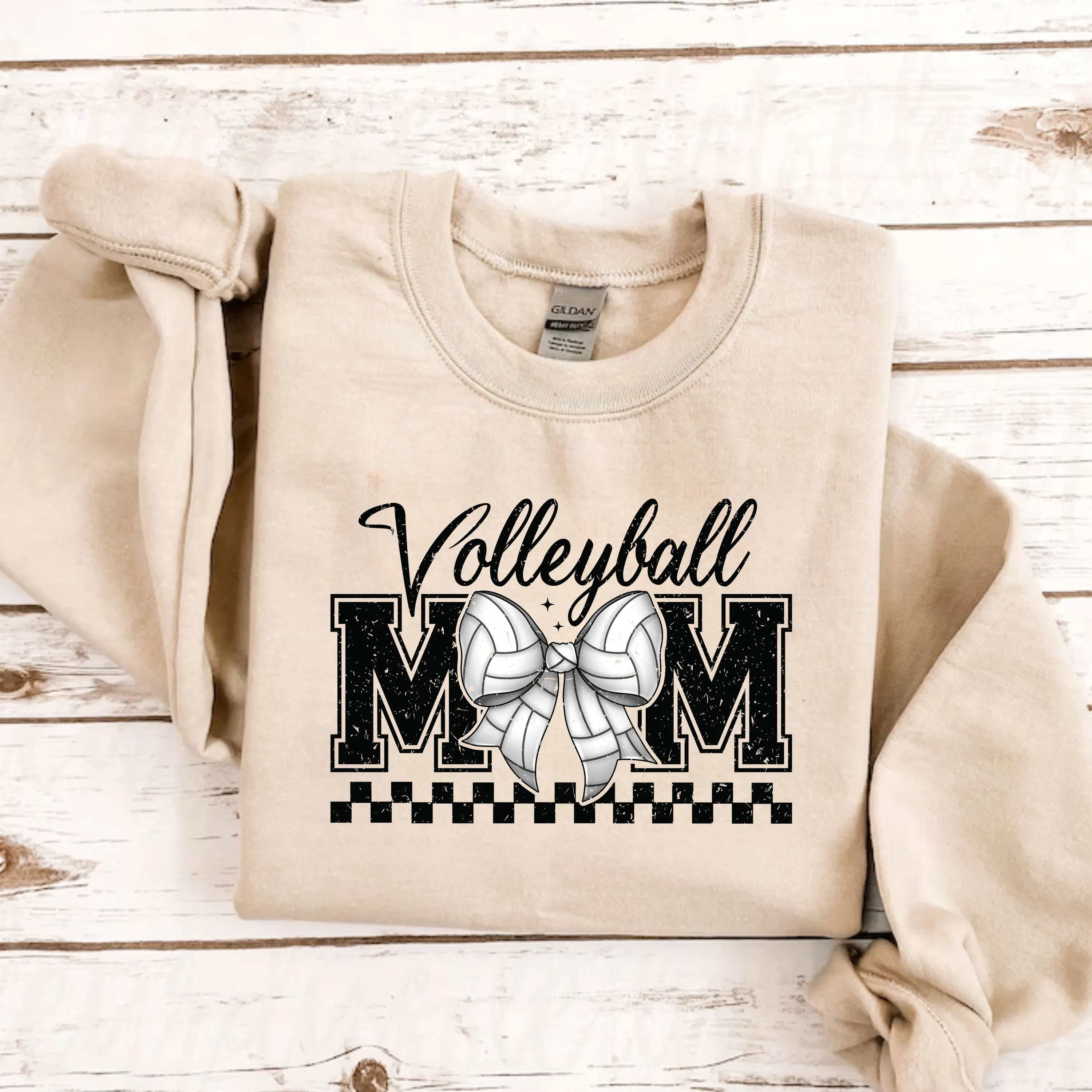 Volleyball Mama Bow Crewneck Sweatshirt